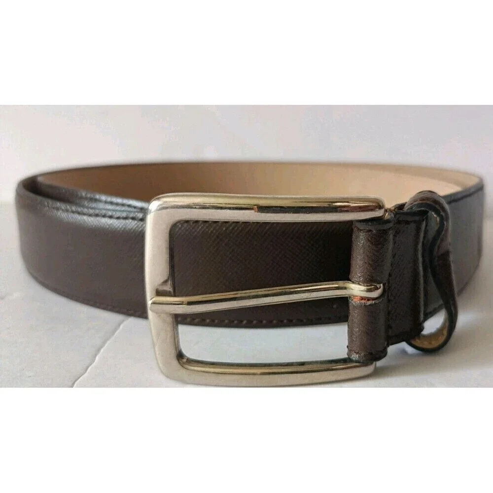 Barneys New York Leather Dress Belt Sz 42 Made In Italy Brown Old Money Classic